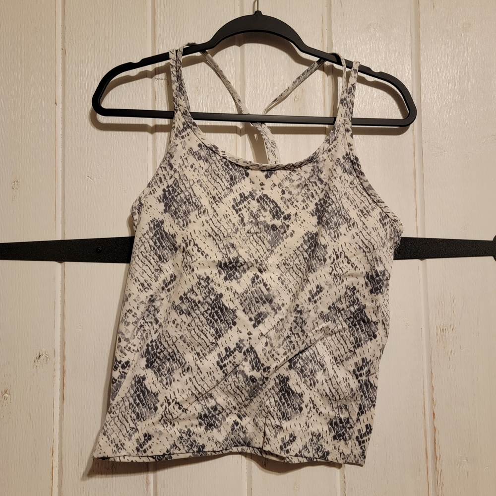 PINK VS Strappy Tank Athletic Gym Snake Print Casual Stretch Cami Size Large